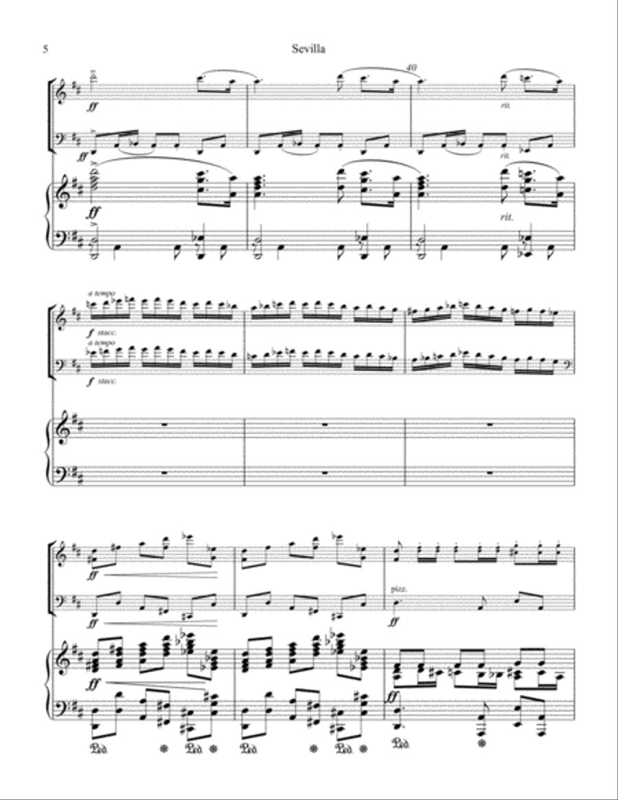 Sevilla Op. 47 No. 3 for piano trio (contrabass ad lib.) Piano Trio scores gallery preview page 6