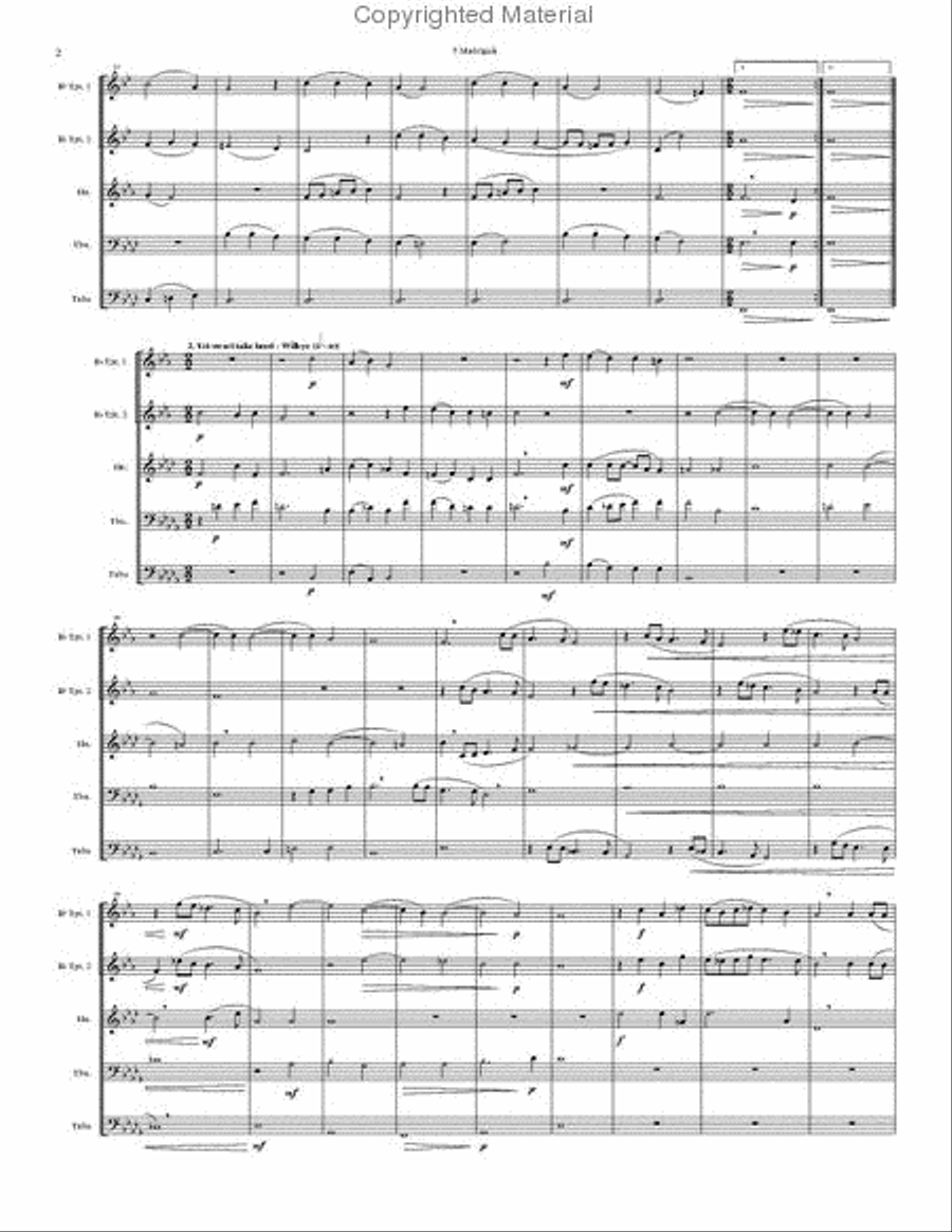 5 Madrigals, Vol. 1 Brass Quintet scores gallery preview page 3