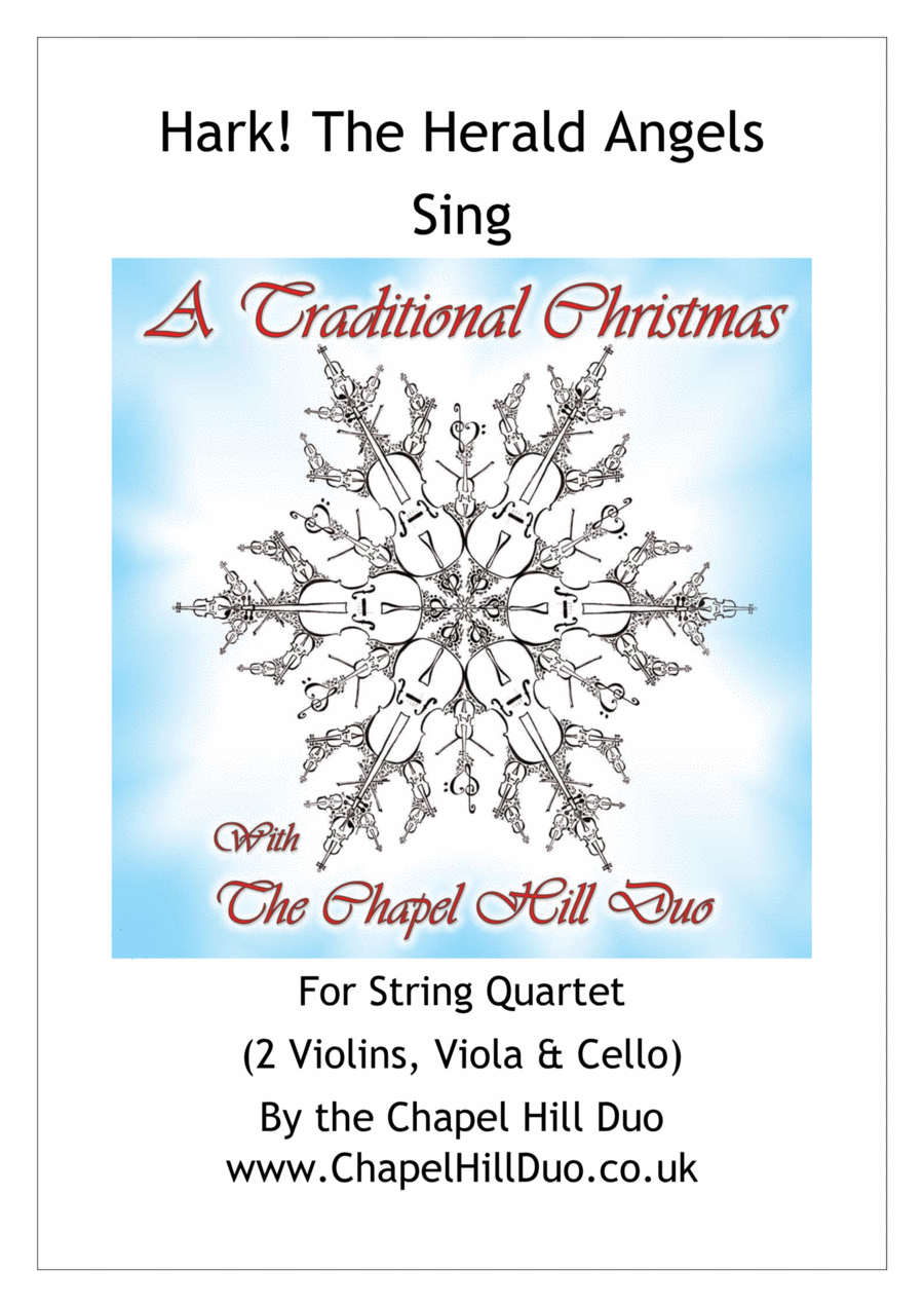Hark! The Herald Angels Sing for String Quartet - Full Length Arrangement by the Chapel Hill Duo String Quartet scores gallery preview page 1