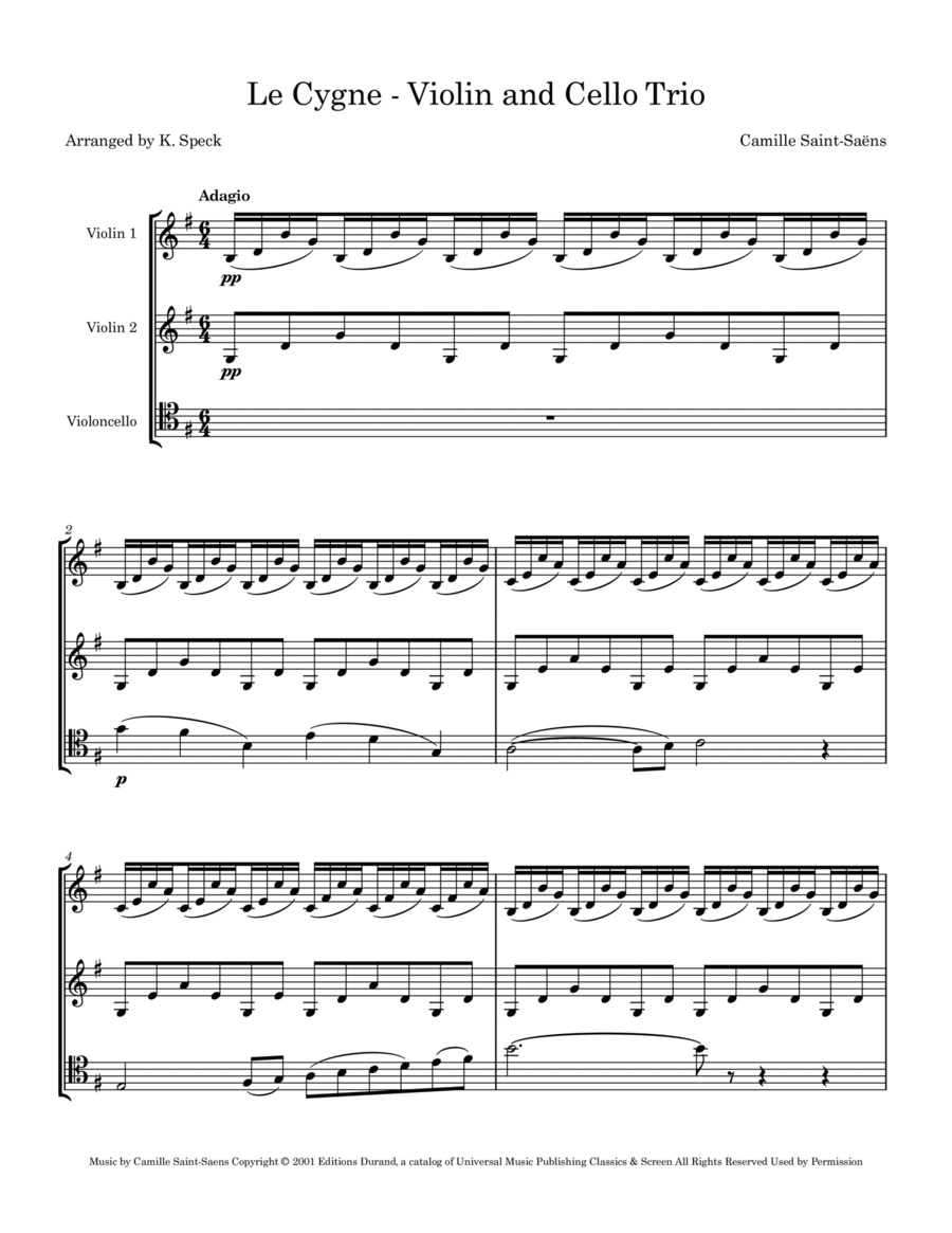 Le Cygne Le Cygne String Trio scores gallery preview page 1
