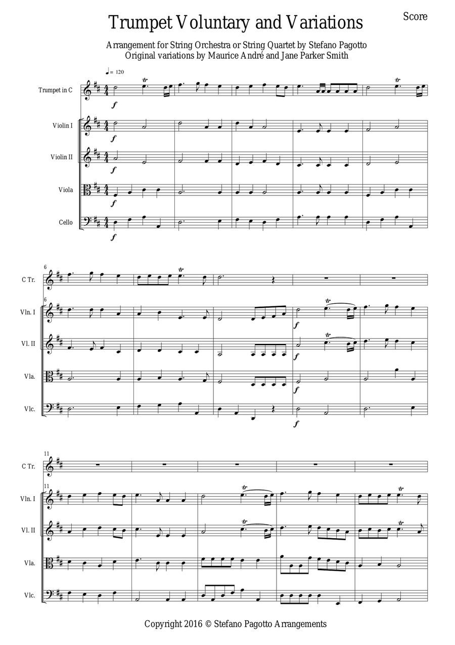 Trumpet Voluntary (The Prince of Denmark's March) Trumpet Voluntary (The Prince of Denmark's March) String Orchestra scores gallery preview page 1