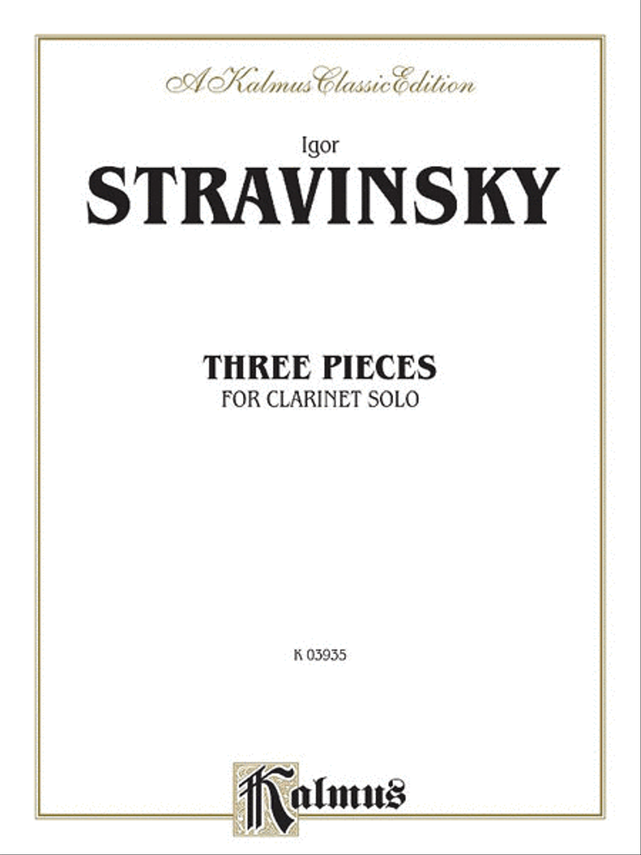 Three Pieces for Clarinet Solo (unaccompanied) Small Ensemble scores gallery preview page 1