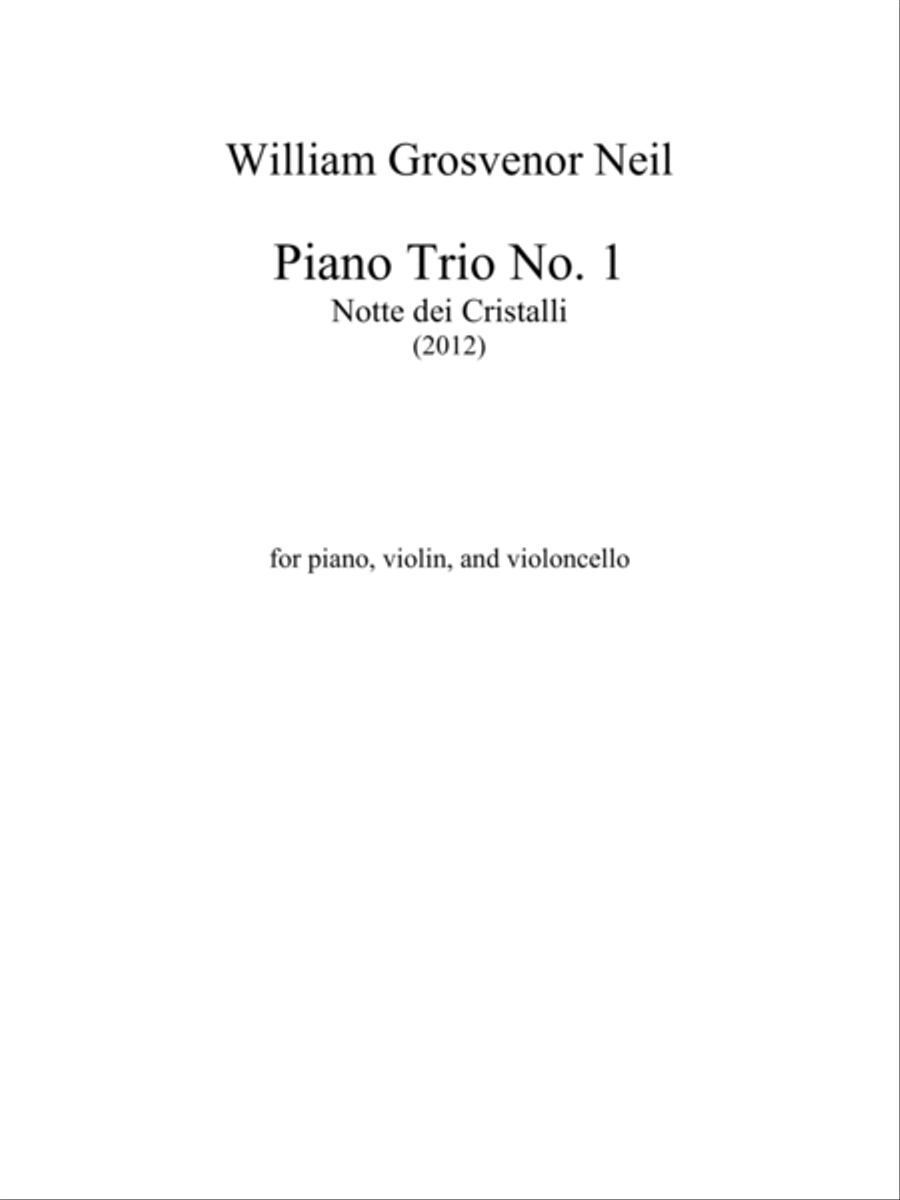 Piano Trio No.1 for piano, violin, and 'cello "Night of Broken Glass" image number null