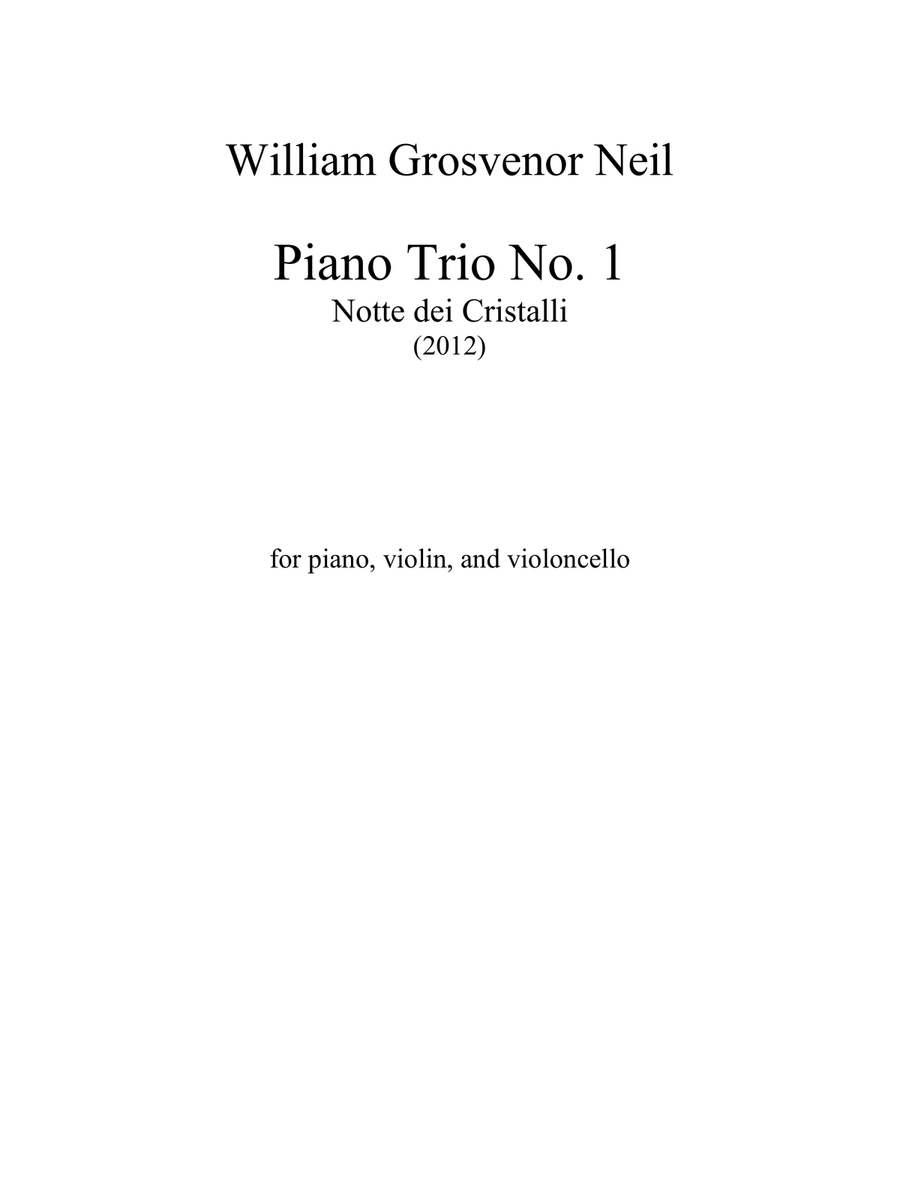 Piano Trio No.1 for piano, violin, and 'cello "Night of Broken Glass" image number null