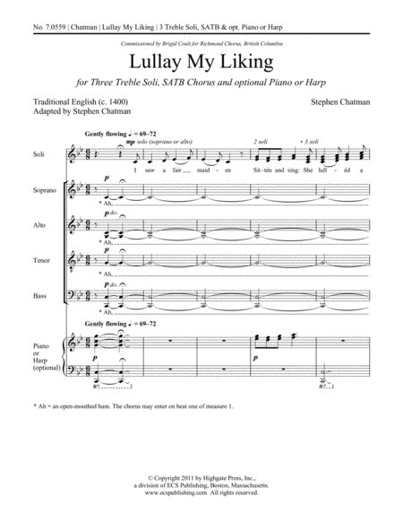 Lullay My Liking (Choral Score) image number null