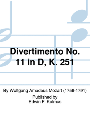 Book cover for Divertimento No. 11 in D, K. 251