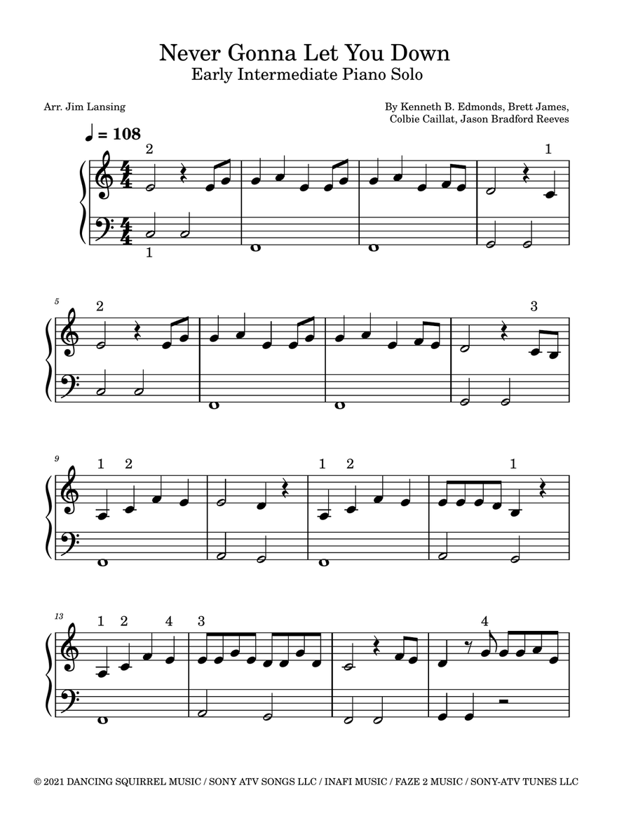 Never Gonna Let You Down Piano Method scores gallery preview page 2