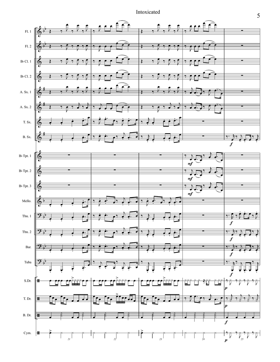 Intoxicated Marching Band scores gallery preview page 5