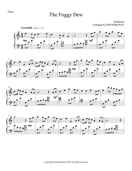 The Foggy Dew - arranged for piano (no black notes required) image number null