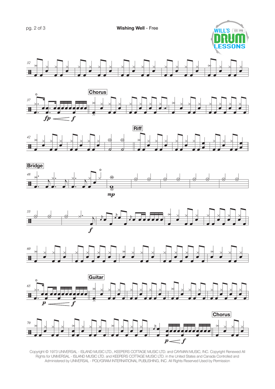 Wishing Well Wishing Well Drum Set scores gallery preview page 2