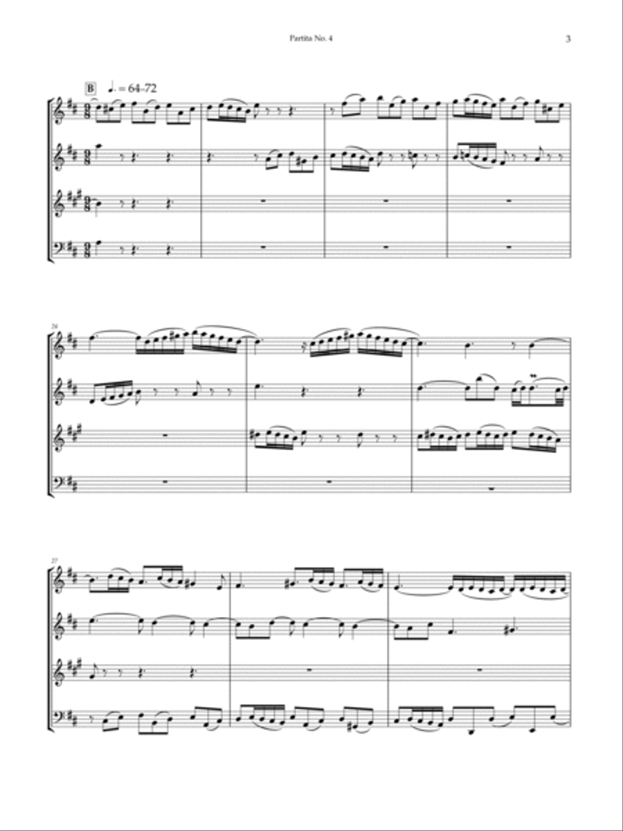 Partita No. 4 in D Major, BWV 828 Woodwind Ensemble scores gallery preview page 5