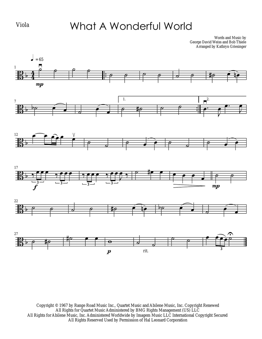 What A Wonderful World What A Wonderful World String Quartet scores gallery preview page 4