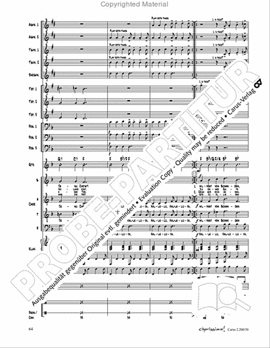 Chorissimo. Instrumentale Begleitarrangements fur Small Bigband, Vol. 3 Big Band scores gallery preview page 62