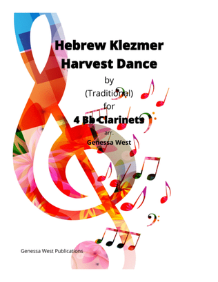 Book cover for Hebrew Klezmer Harvest Dance For 4 Bb Clarinets