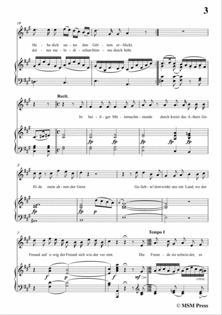 Schubert-Lied der Liebe,in A Major,for Voice and Piano Voice Solo scores gallery preview page 5