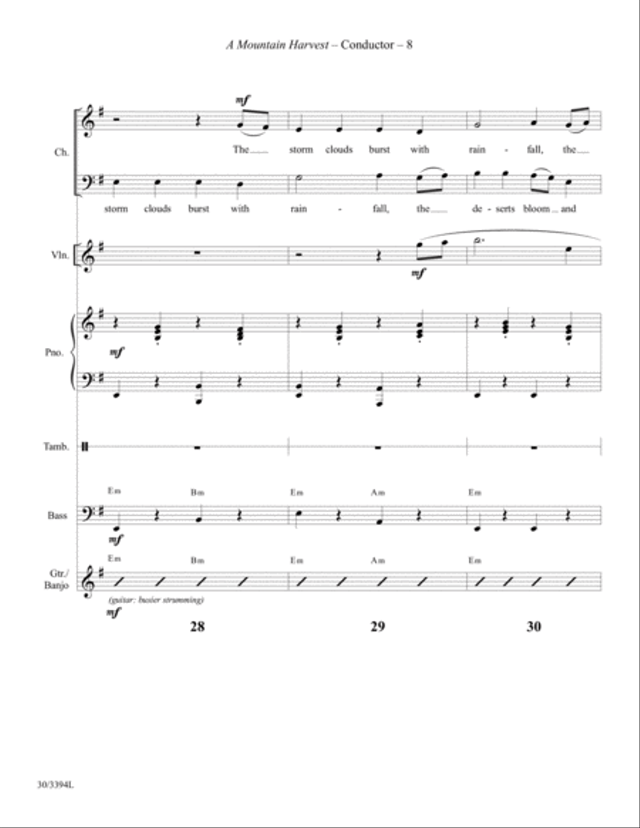 A Mountain Harvest - Instrumental Ensemble Score and Parts Choir scores gallery preview page 10