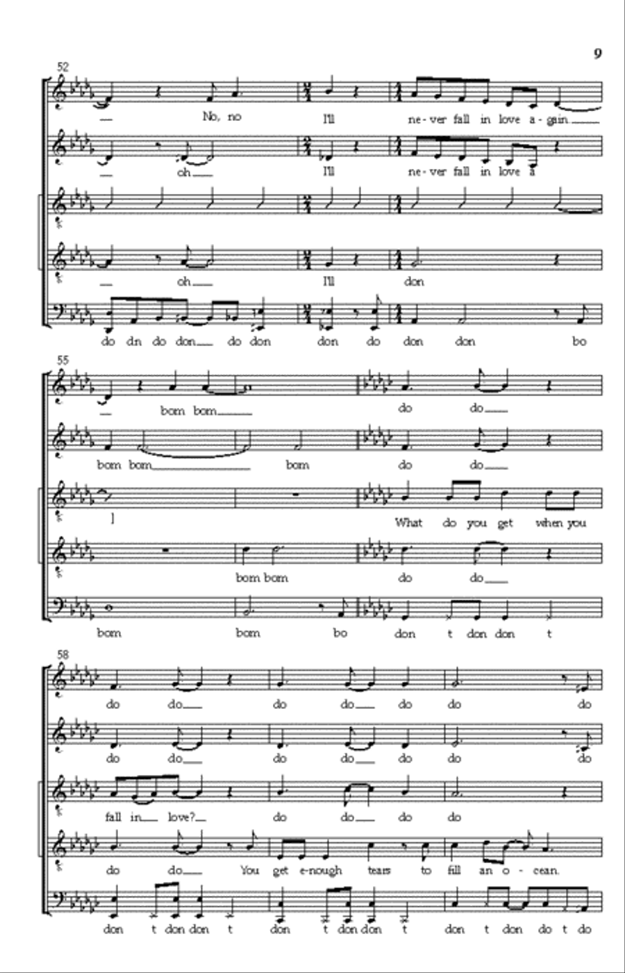 I'll Never Fall in Love Again Choir scores gallery preview page 8
