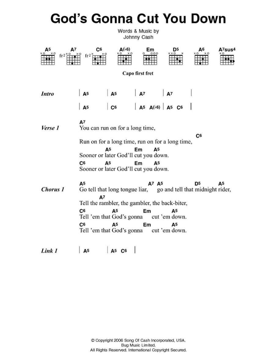 God's Gonna Cut You Down God's Gonna Cut You Down Electric Guitar scores gallery preview page 1