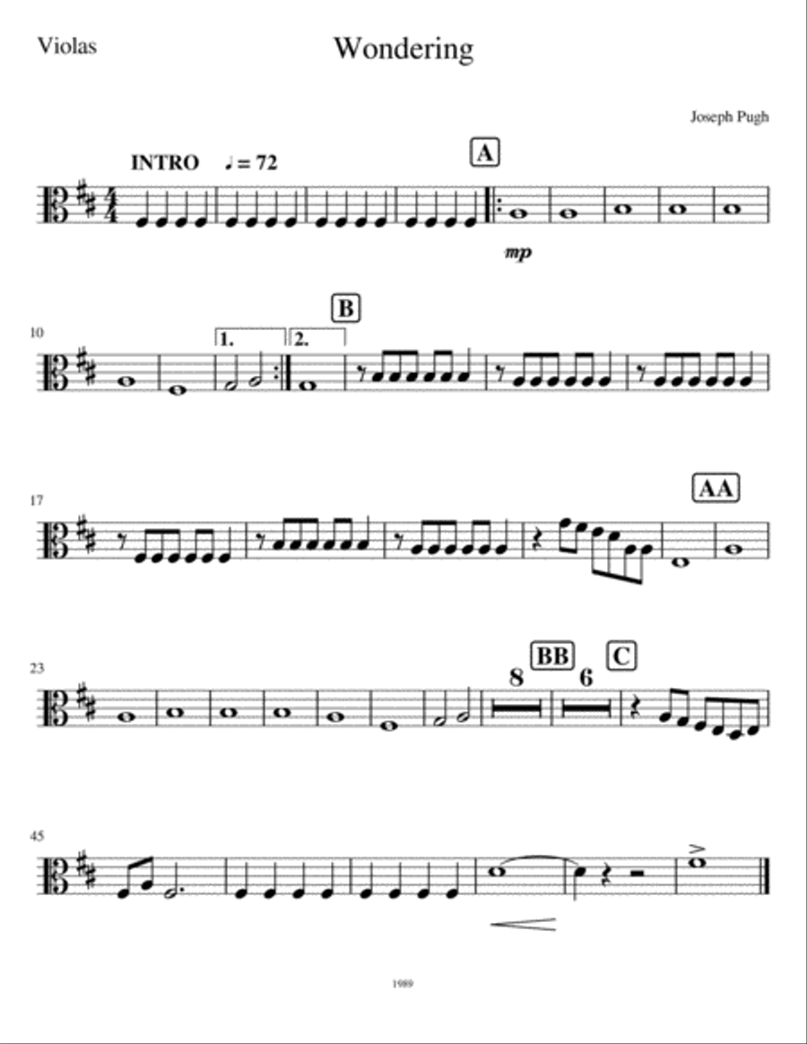 Concerto #1(Wondering) Concert Band scores gallery preview page 4