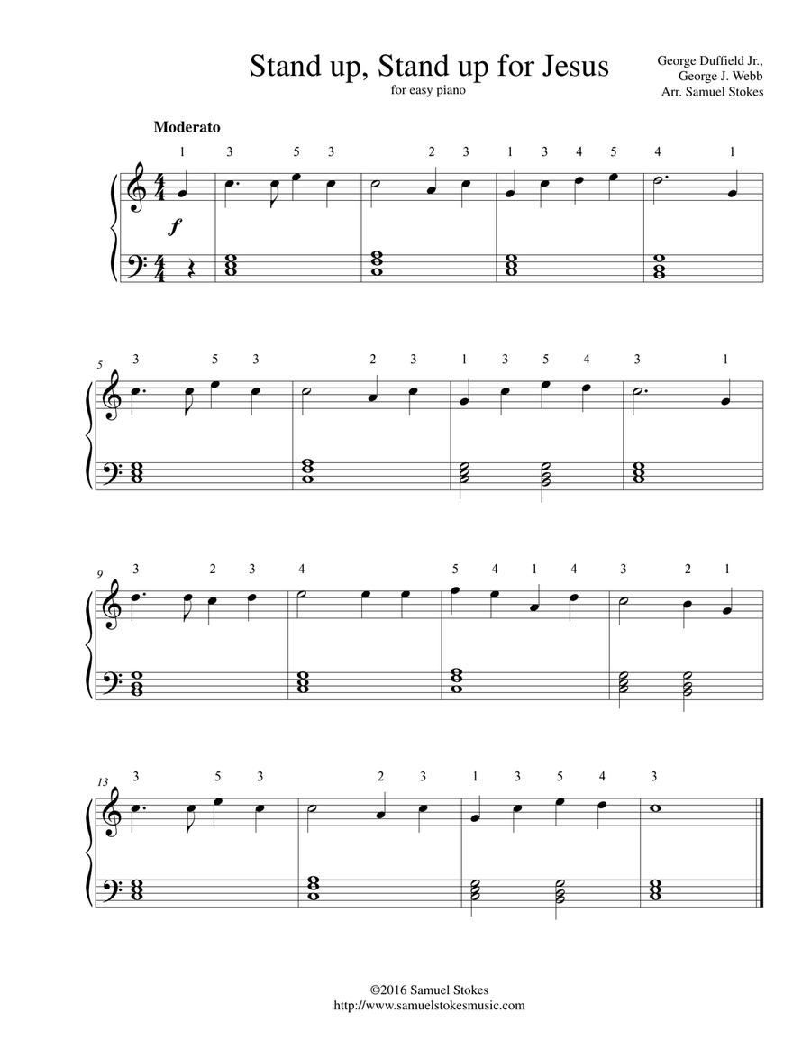Stand up, Stand up for Jesus - for easy piano Piano Method scores gallery preview page 1
