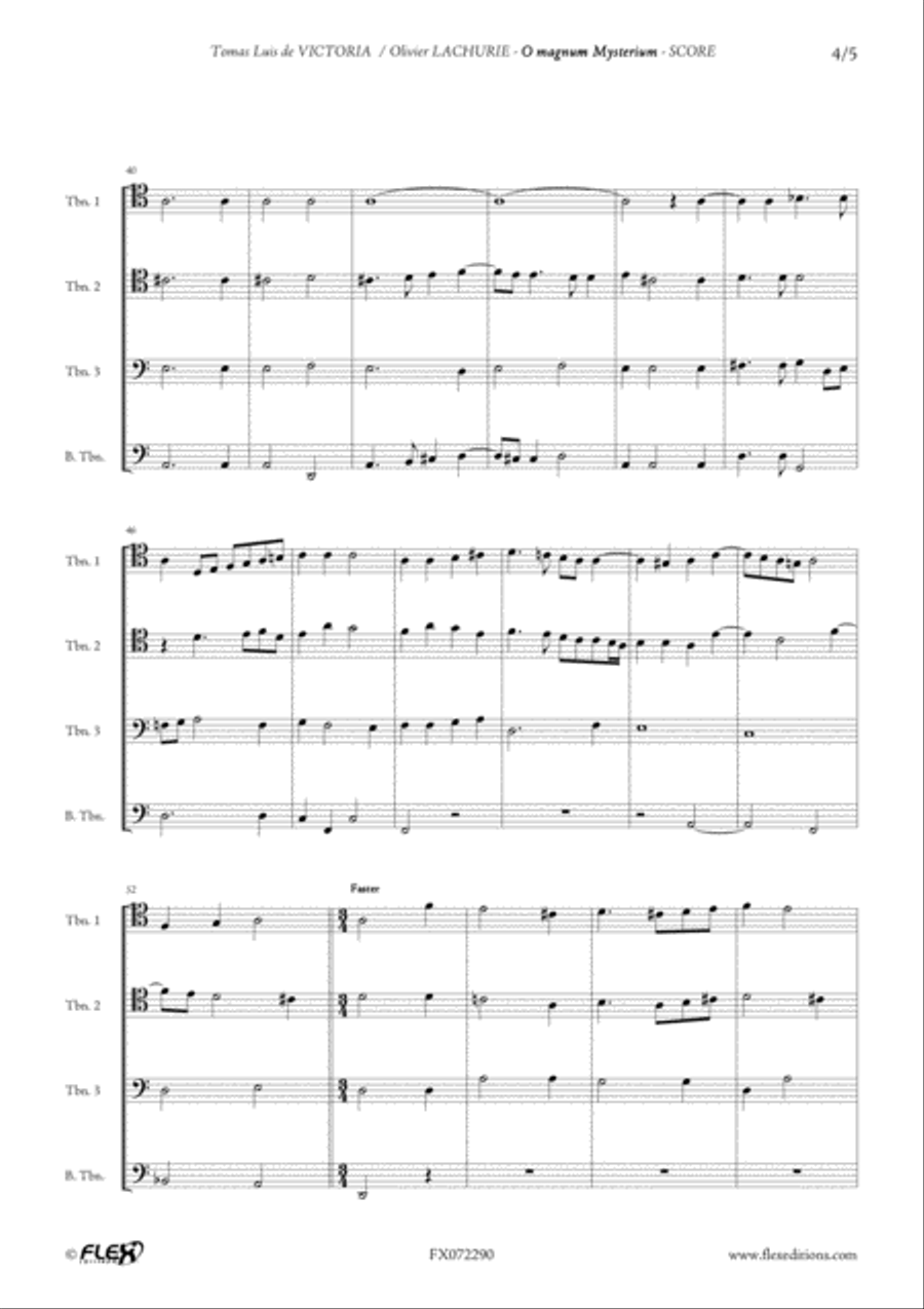 O Magnum Mysterium Trombone Quartet scores gallery preview page 4