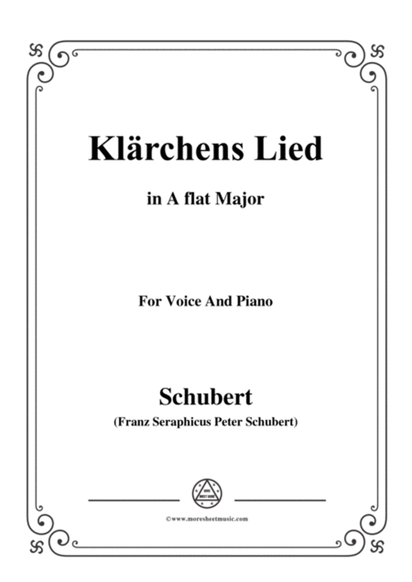 Schubert-Klärchens Lied,Love,D.210,in A flat Major,for Voice&Piano image number null