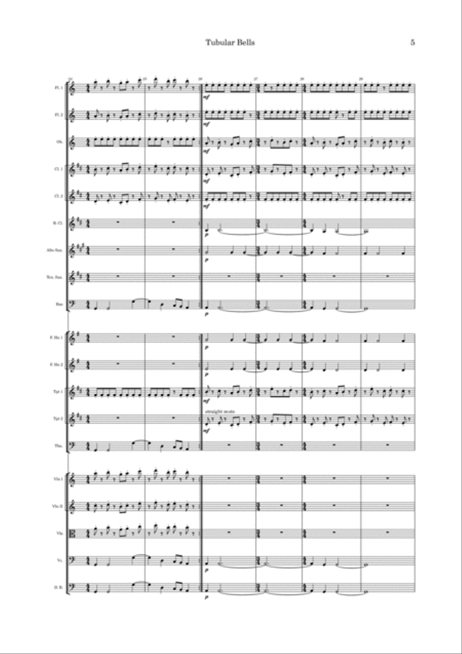 Tubular Bells Full Orchestra scores gallery preview page 5