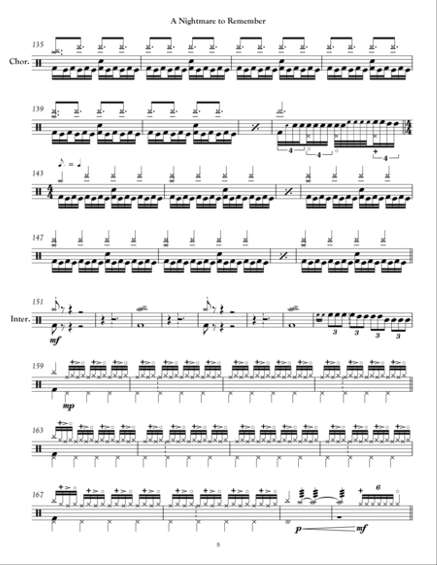 A Nightmare To Remember Drum Set scores gallery preview page 5