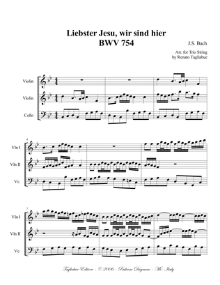 Liebster Jesu, wir sind hier (trio). BACH J.S. - BWV 754