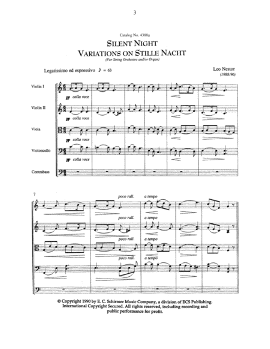 Silent Night (Stille Nacht/Noche de Paz) Choir scores gallery preview page 1