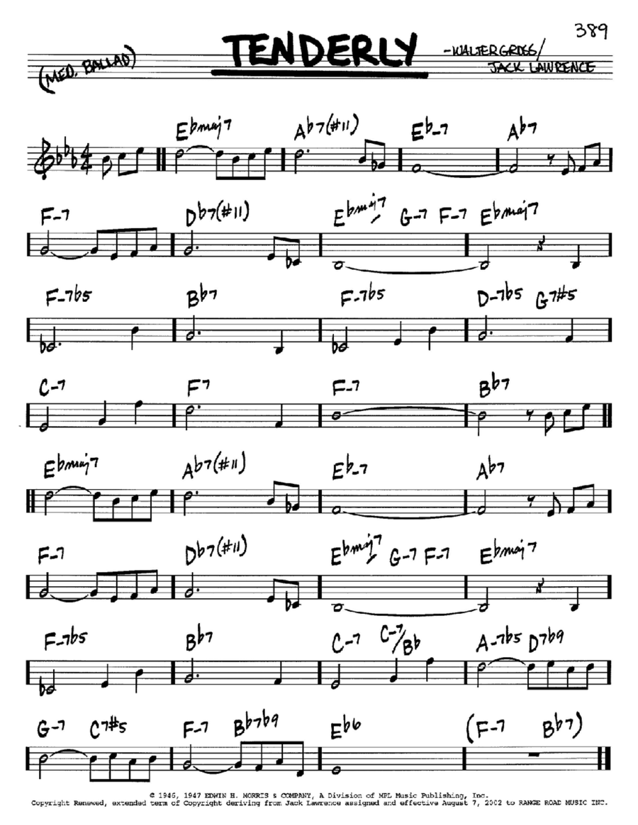 Tenderly C Instrument scores gallery preview page 1
