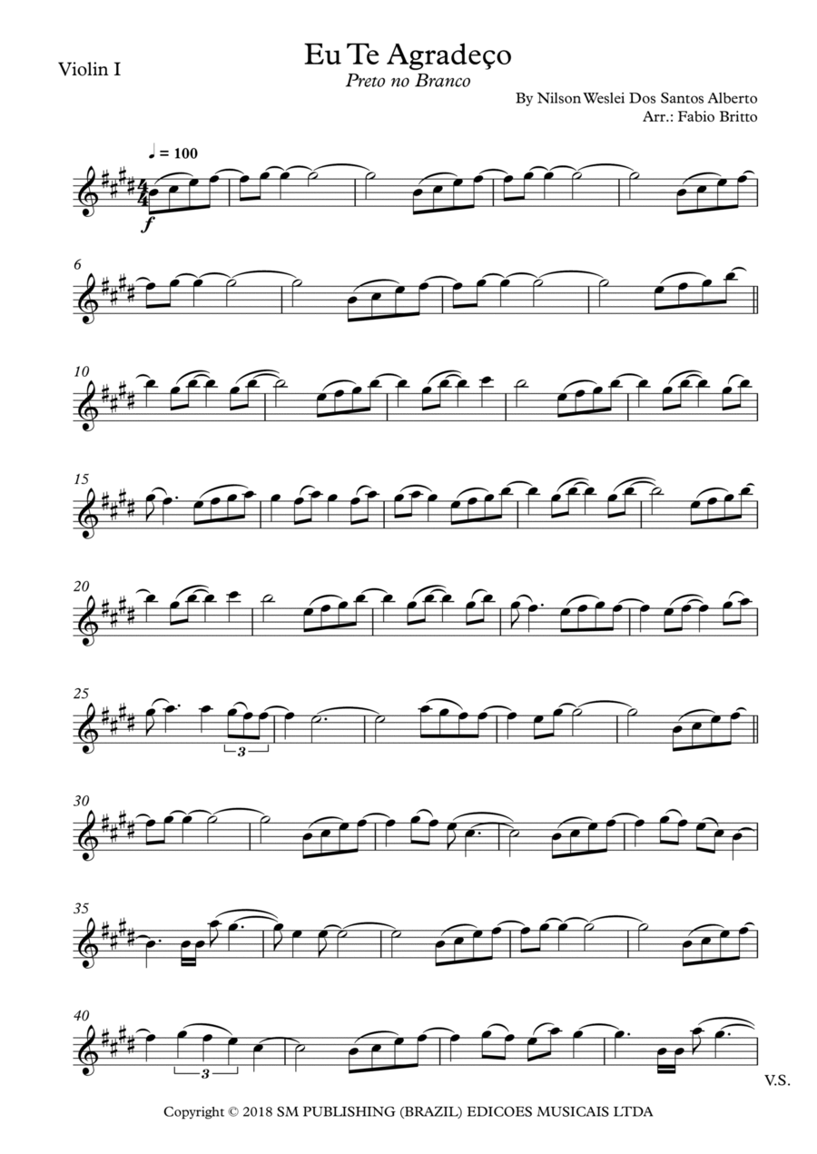 Eu Te Agradeco Eu Te Agradeco String Quartet scores gallery preview page 1