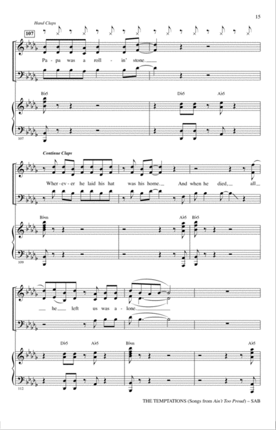 The Temptations (Songs from Ain't Too Proud) (arr. Mark Brymer)