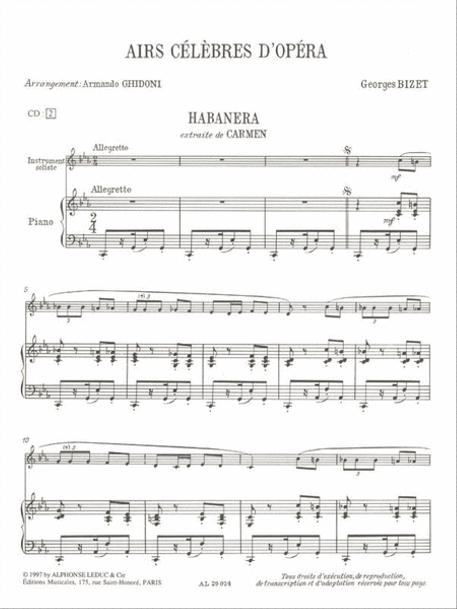 Airs Celebres D'operas Vol.1 (flute & Piano) Avec Cd Al29443 Flute Solo scores gallery preview page 2