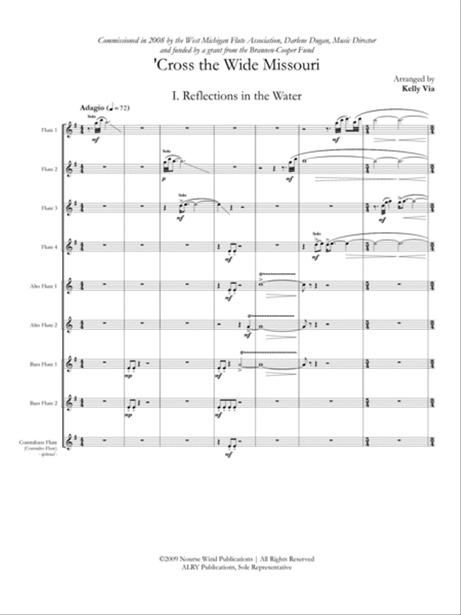 Cross the Wide Missouri for Flute Choir Flute Choir scores gallery preview page 2
