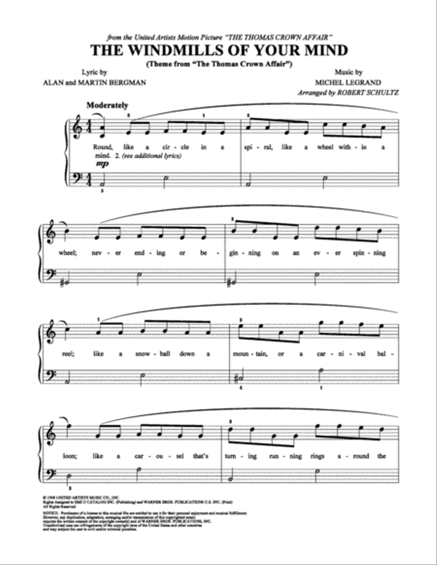 The Windmills of Your Mind (Theme from 