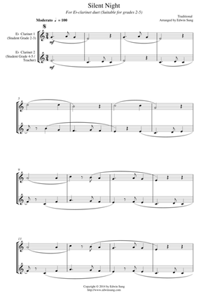 Silent Night (for Eb-clarinet duet, suitable for grades 2-5)