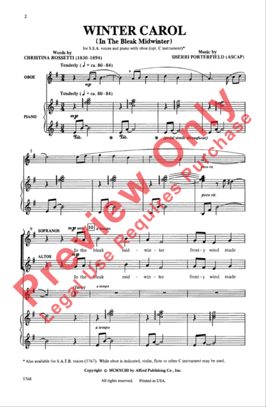 Winter Carol Winter Carol Women's Choir scores gallery preview page 2
