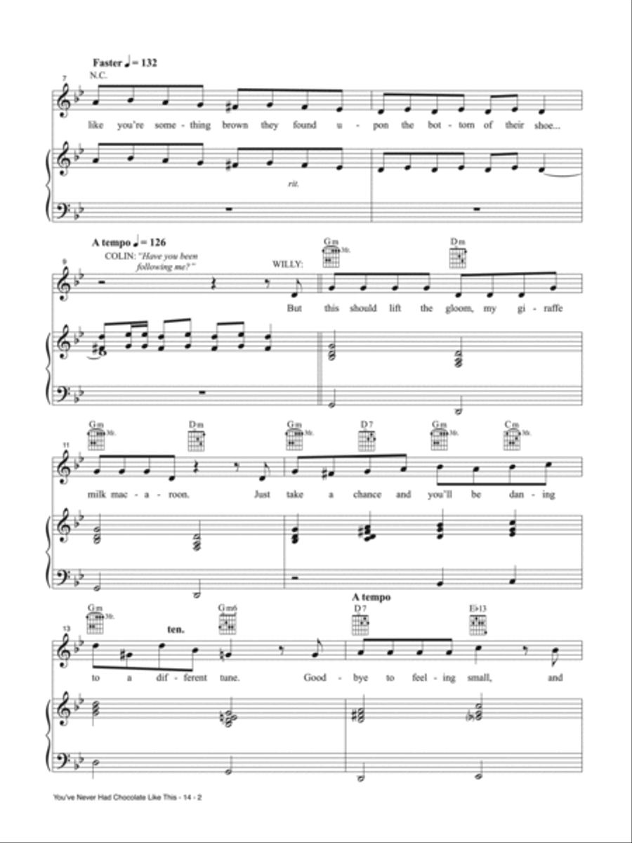 You've Never Had Chocolate Like This (from Wonka) Piano, Vocal, Guitar scores gallery preview page 2