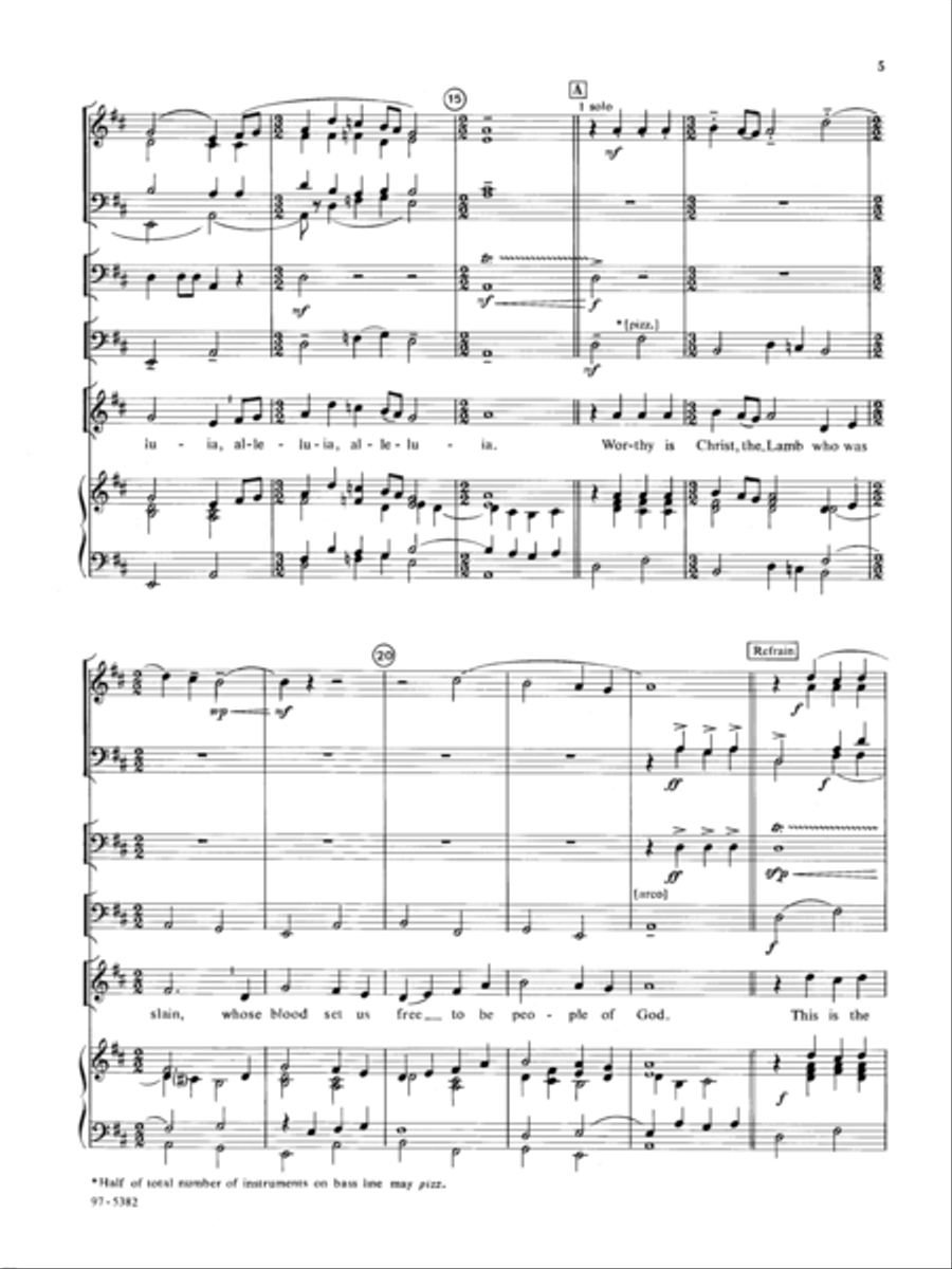 Festival Canticle: Worthy Is Christ (Full Score) Unison Choir scores gallery preview page 4