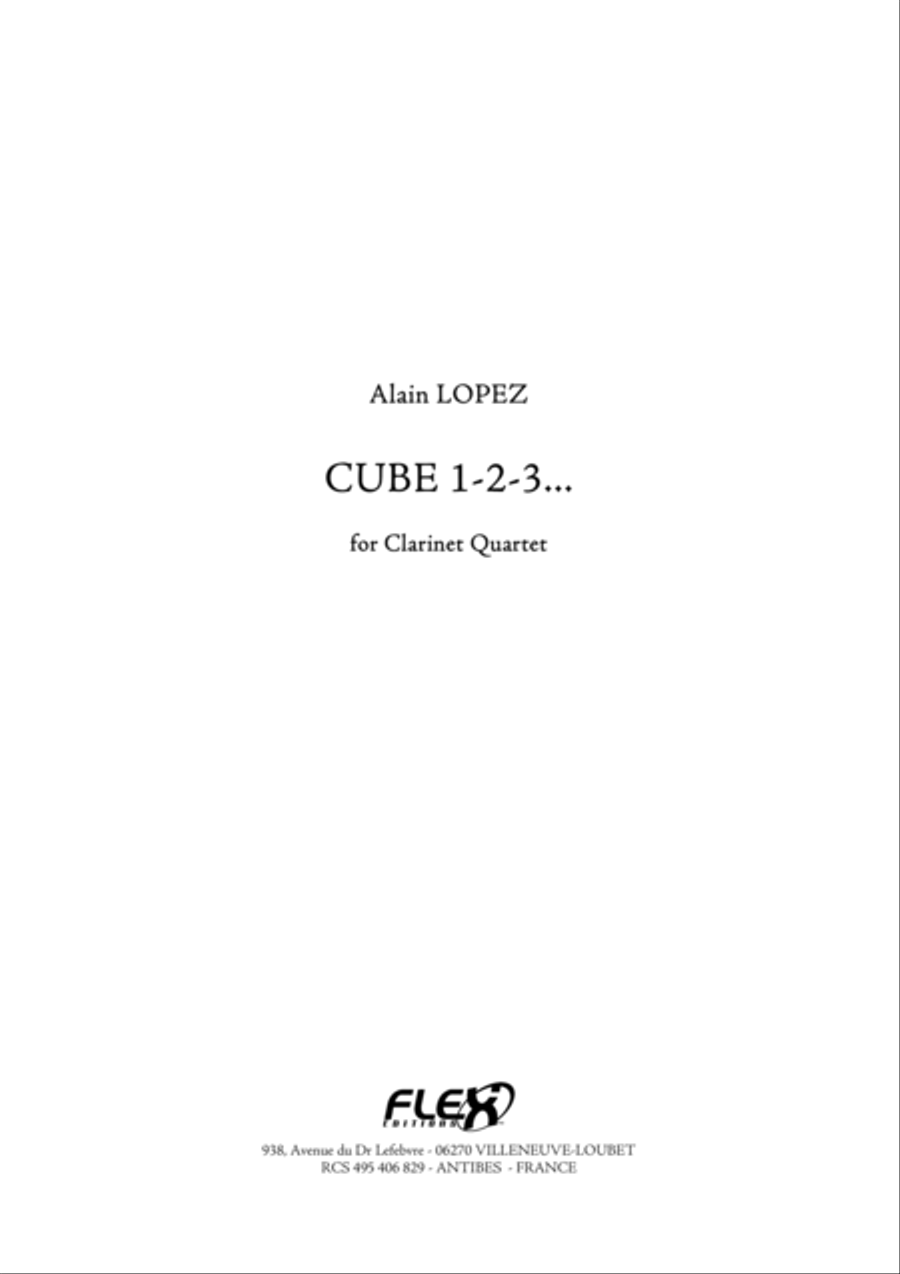 Cube 1-2-3... Clarinet Quartet scores gallery preview page 1
