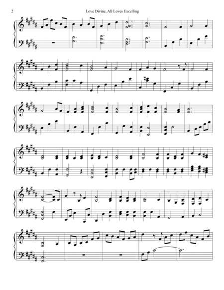 PIANO - Love Divine, All Loves Excelling (Piano Hymns Sheet Music PDF) image number null