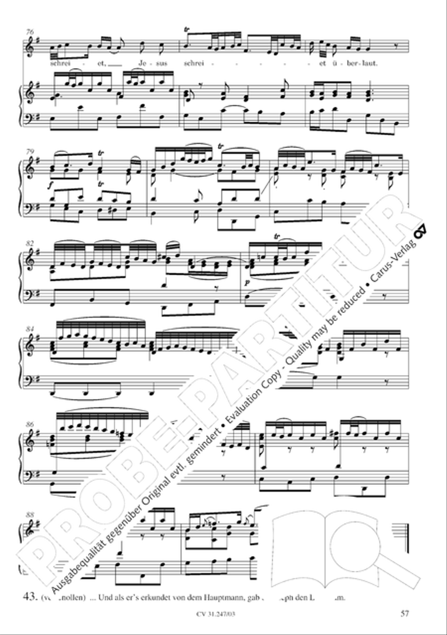 St. Mark Passion (Markus-Passion) 4-Part scores gallery preview page 58