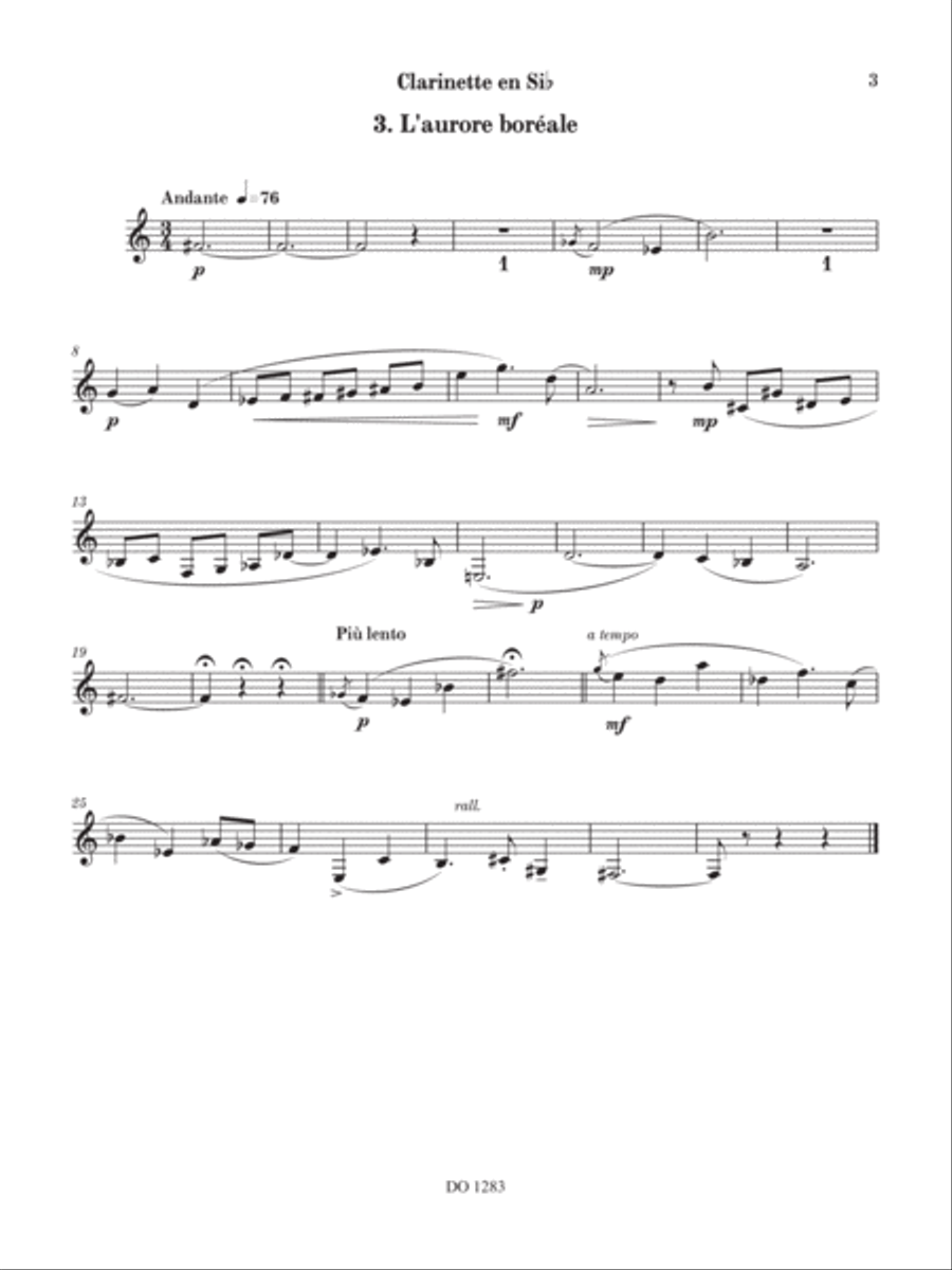 Scènes hivernales Clarinet Solo scores gallery preview page 3