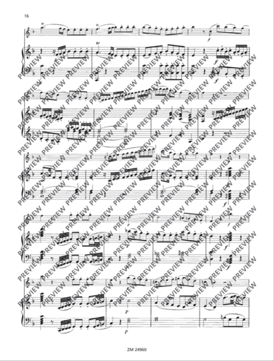 Sonata F major KV 376 (374d) Flute Solo scores gallery preview page 17