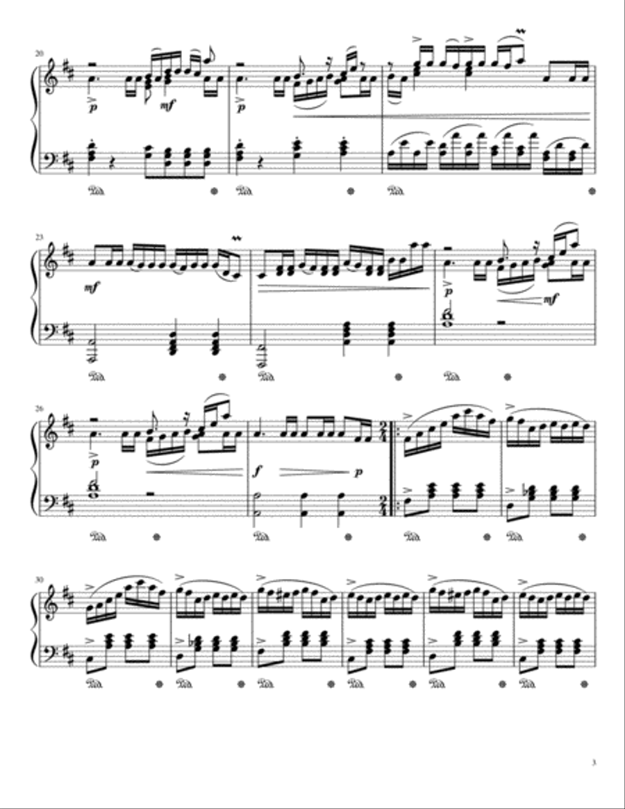 Prelude No.2 in D major Prelude No.2 in D major Piano Solo scores gallery preview page 3