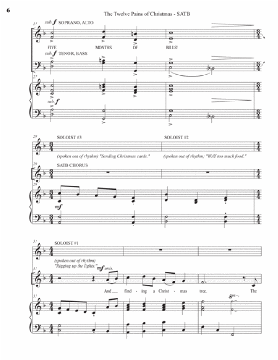 The Twelve Pains Of Christmas 4-Part scores gallery preview page 6