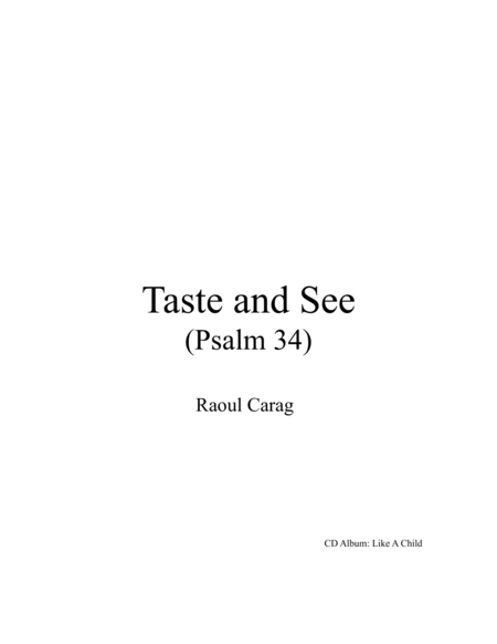 Taste and See (Psalm 34)