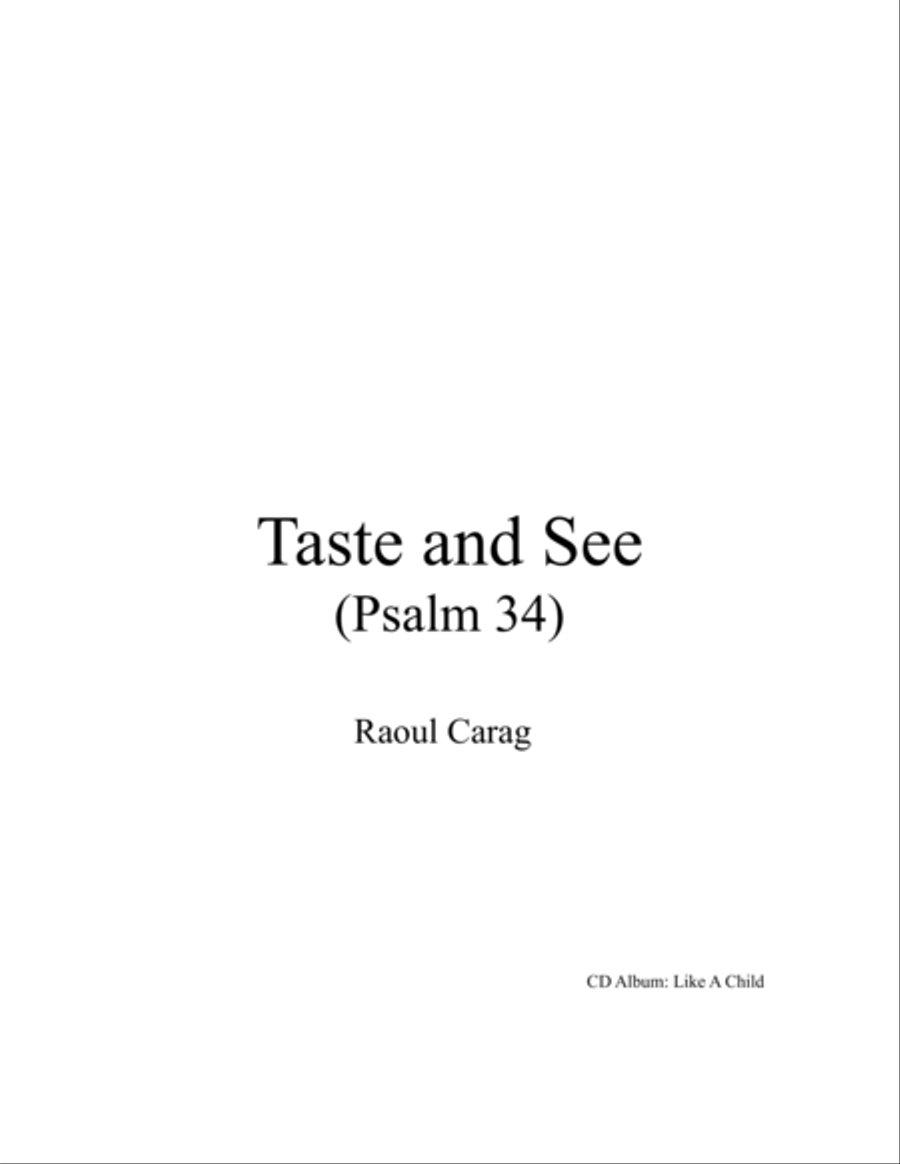 Taste and See (Psalm 34) Taste and See (Psalm 34) 4-Part scores gallery preview page 1