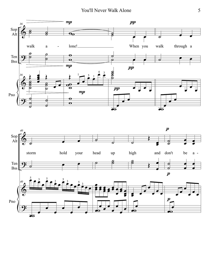 You'll Never Walk Alone 4-Part scores gallery preview page 5